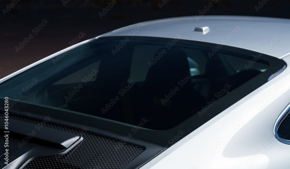 Fototapeta premium Rear window on a silver car