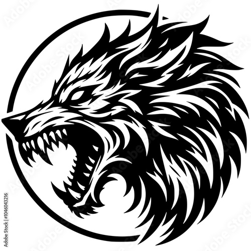 Wolf head artwork vector design