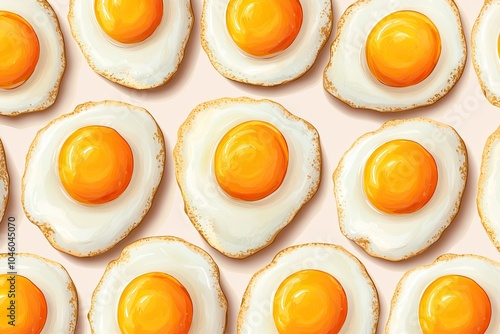 Fried eggs background. Perfect for breakfast or food related projects. photo