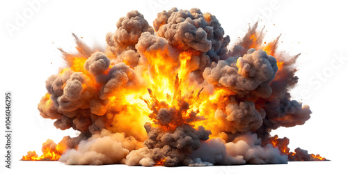 a big explosion on a transparent background