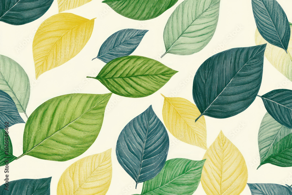 Obraz premium Vibrant watercolor painting of leaves, showcasing intricate details and natural colors.