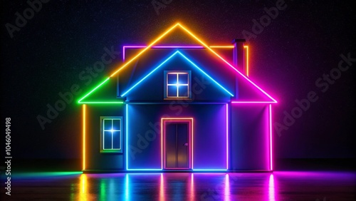 Real estate agency Logo Neon Discount Sale Agent Broker Backgrounds for advertising Texture editor Picture marketing Image business Wallpaper desktop Template art design