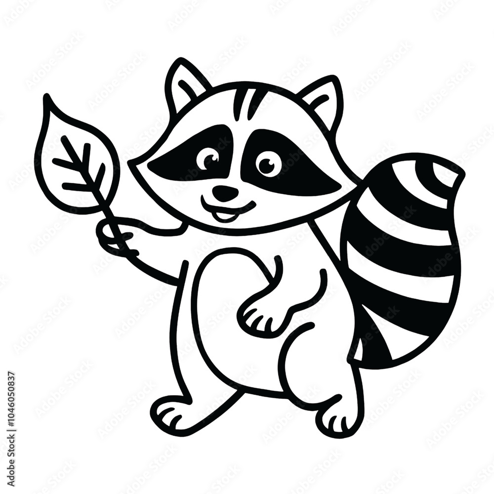 Obraz premium Squirrel in the forest coloring page Bold & easy