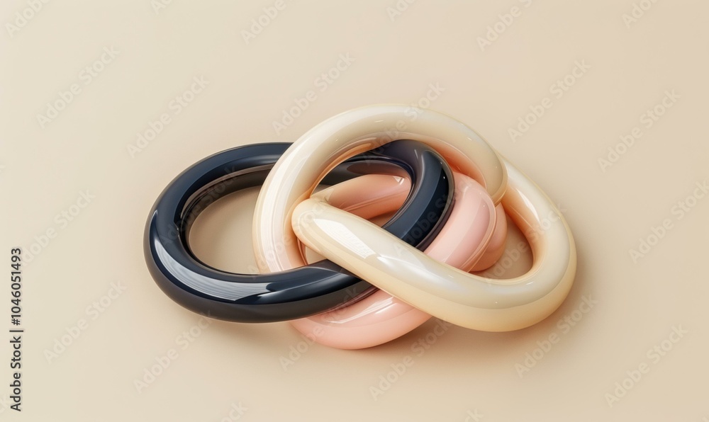 Interlocking rings in various colors. AI. Interlocking rings in various colors. AI.