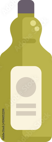 Green glass bottle of extra virgin olive oil with a blank label, allowing for your own branding and design