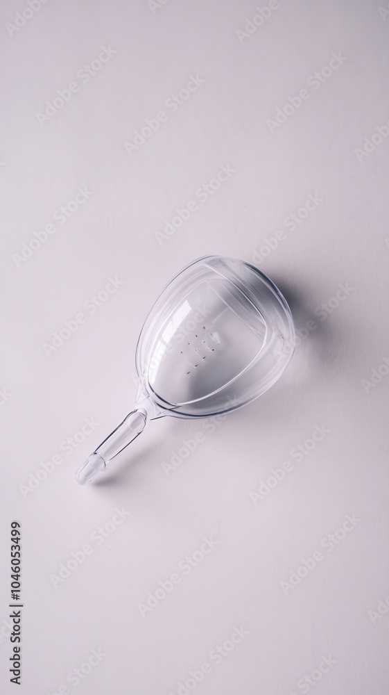 Transparent Measuring Cup with Handle and Spout on Neutral Grey Surface Transparent Measuring Cup with Handle and Spout on Neutral Grey Surface