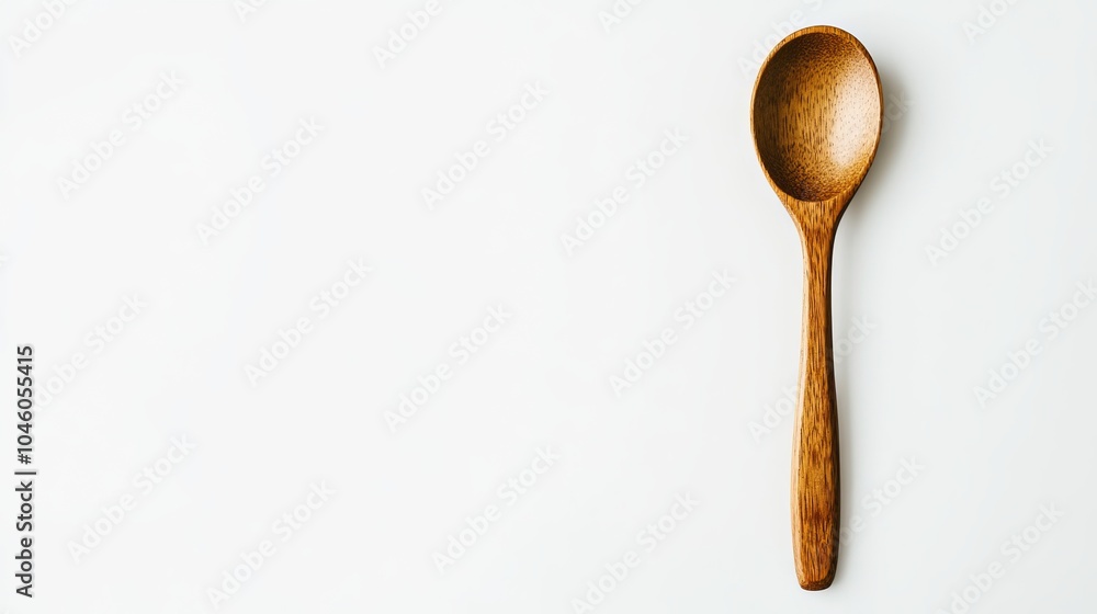 A new, clean, and shiny spoon is shown from a top view, isolated on a white background A new, clean, and shiny spoon is shown from a top view, isolated on a white background