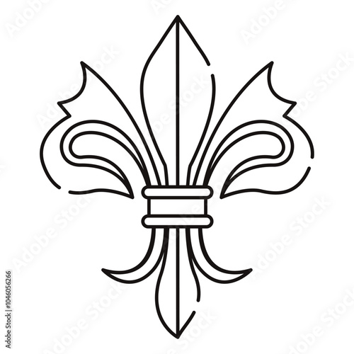 Fleur de lys coat of arms symbol icon Vector