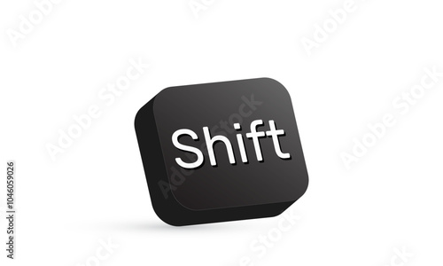 3d realistic shift computer key button new idea icon design vector