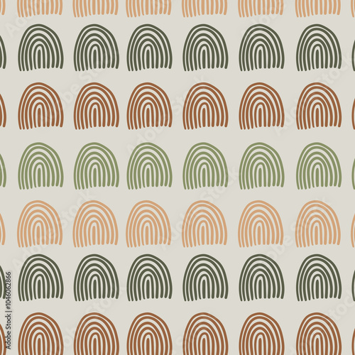 Hand drawn vector abstract pattern. Seamless geometric background. Suitable for bed sheet design, clothes, wrapping paper, invitation background. Ethnic boho doodles for baby room.