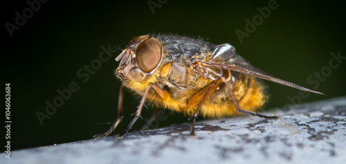 Tableau sur toile close up of a blow fly against out of focus background