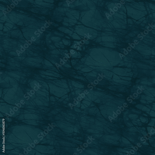 Dark petrol blue background like batik fabric texture. Seamless pattern. photo