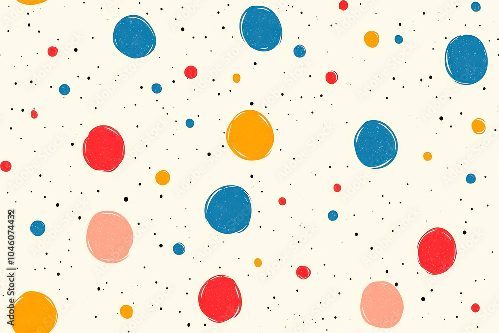 Seamless abstract multicolored polka dot pattern on a light background. Seamless abstract multicolored polka dot pattern on a light background.