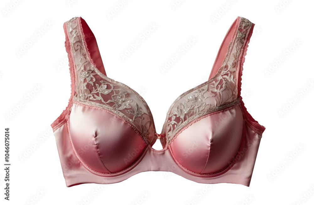 Elegant luxury pink bra isolated Elegant luxury pink bra isolated
