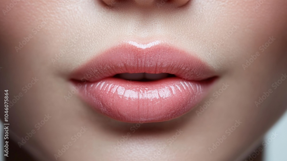 Naklejka premium Close-Up of Glossy Lips