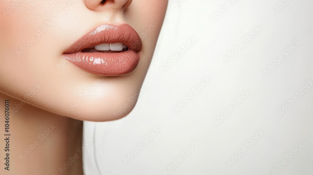 Close-Up of Beautiful Lips and Skin Close-Up of Beautiful Lips and Skin