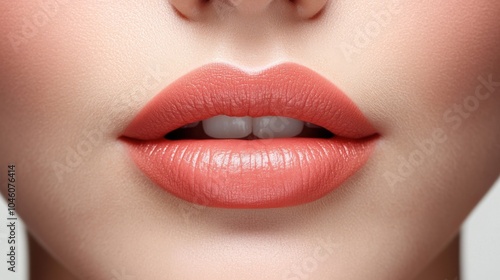 Close-up of Soft Coral Lips