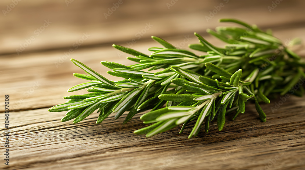 fresh rosemary isolated on a wooden table fresh rosemary isolated on a wooden table