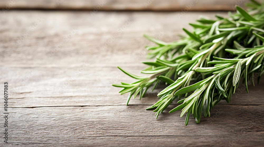 fresh rosemary isolated on a wooden table fresh rosemary isolated on a wooden table