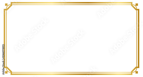 Elegant double-lined rectangular golden frame with a luxurious design, featuring horizontal orientation and sleek edges, perfect for sophisticated decor or web presentations.






