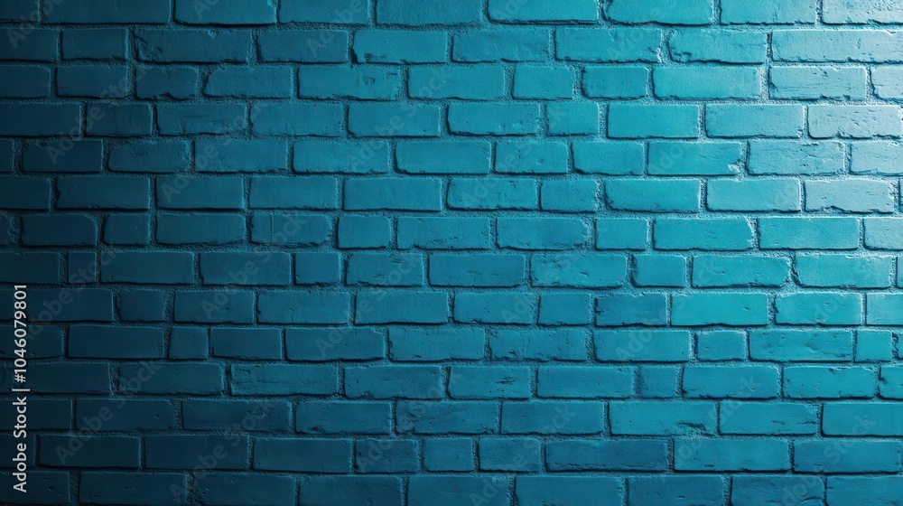 Blue neon art, textured brick surface, night, subtle futuristic style Blue neon art, textured brick surface, night, subtle futuristic style