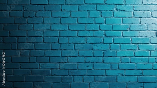 Blue neon art, textured brick surface, night, subtle futuristic style