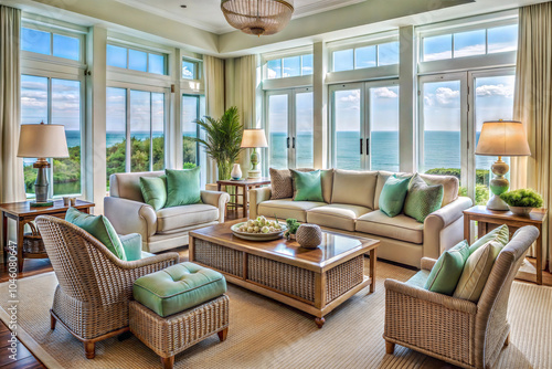 Glamorous Coastal Living Room