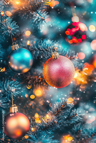 Decorations on a Christmas tree