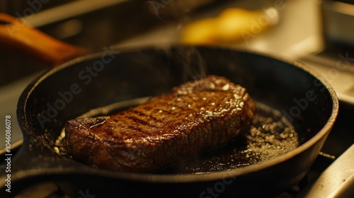 Wallpaper Mural Juicy Steak Sizzling in a Hot Pan Torontodigital.ca