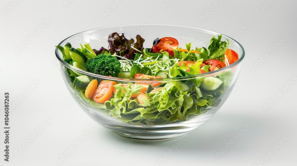 Fresh Salad in a Glass Bowl Fresh Salad in a Glass Bowl