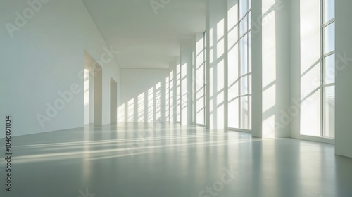 Sunlight Streaming Through Windows in a Modern Gallery
