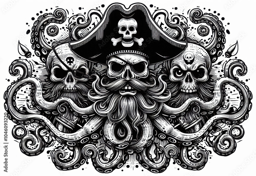 TRIBAL TATOO トライバル タトゥ 刺青 和柄 ドクロ 蛸 octopus TRIBAL TATOO トライバル タトゥ 刺青 和柄 ドクロ 蛸 octopus