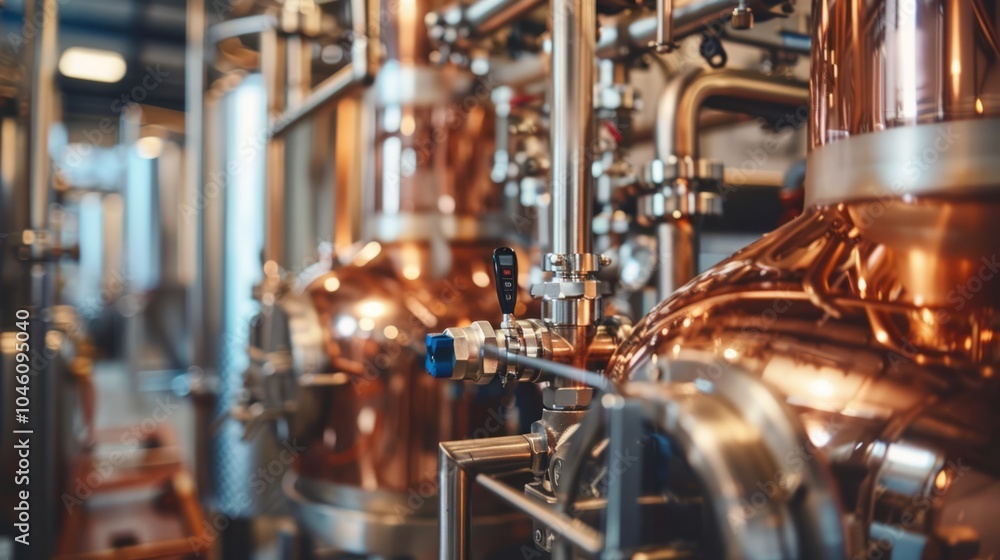 Copper Stills in a Distillery Copper Stills in a Distillery