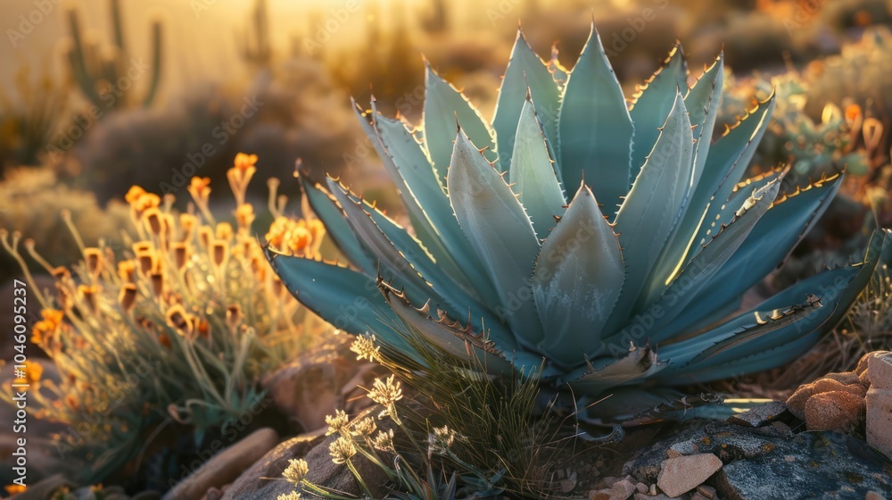 Agave Plant in Desert Landscape Agave Plant in Desert Landscape