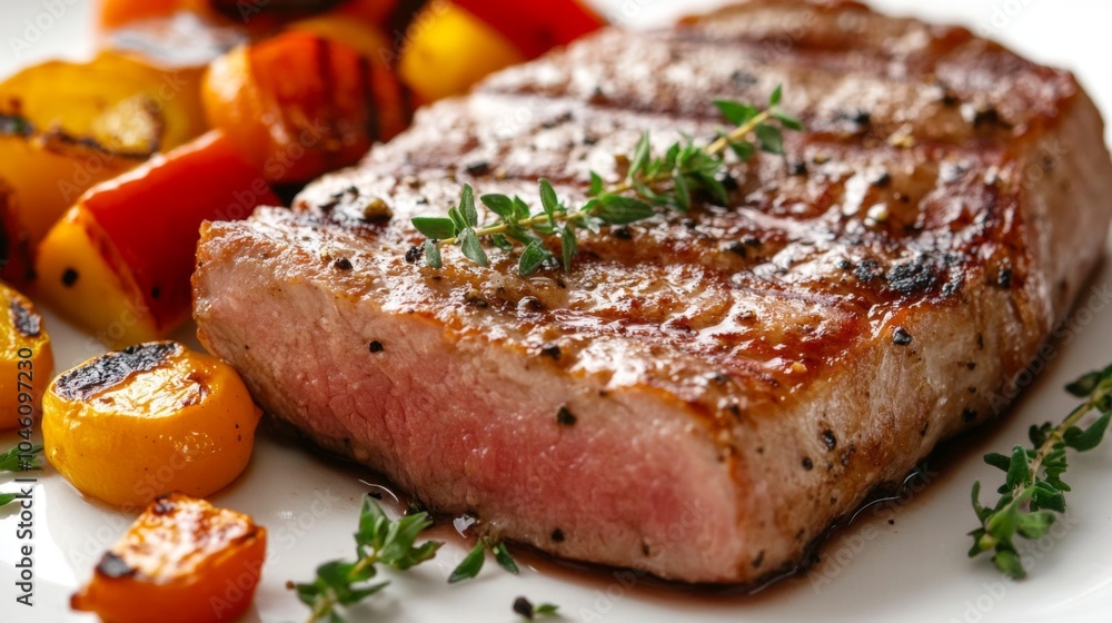 Grilled Steak with Colorful Roasted Vegetables Grilled Steak with Colorful Roasted Vegetables
