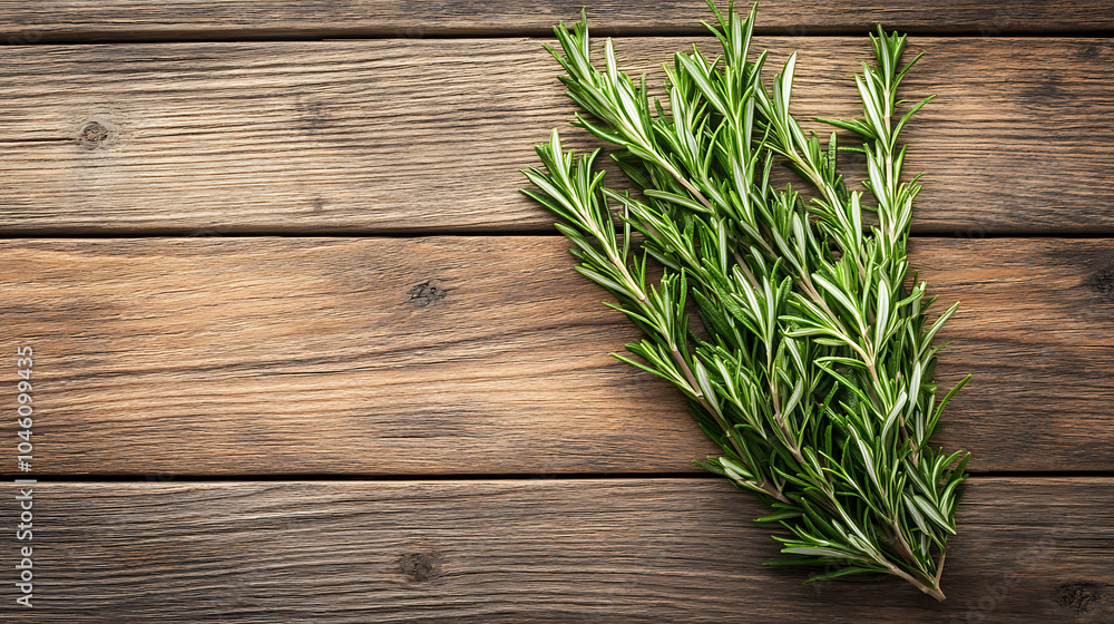rosemary isolated on a wooden table rosemary isolated on a wooden table