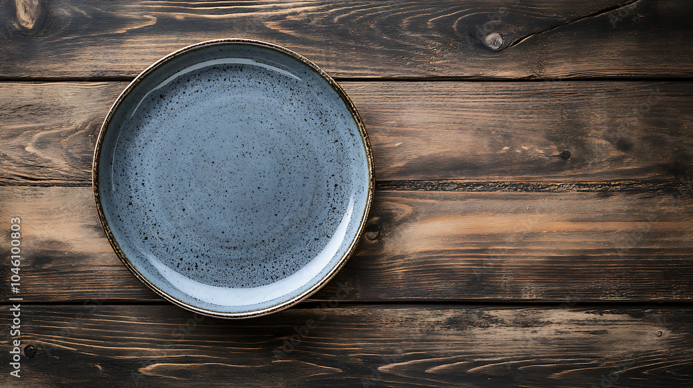 plate isolated on a wooden table plate isolated on a wooden table