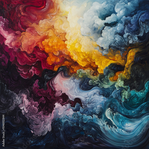 A Maelstrom of Inharmonious Hues: Embracing the Turbulent Beauty of Clashing Colors photo