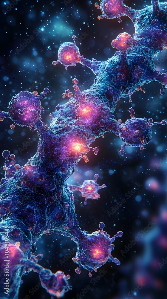 Abstract Image of Molecular Structures in Space Abstract Image of Molecular Structures in Space