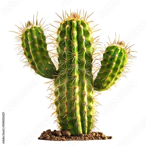 Green cactus isolated on white background