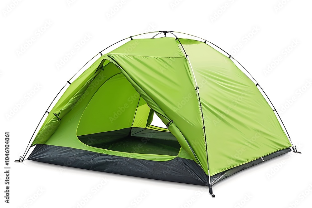 Green open tent isolated on white background Green open tent isolated on white background
