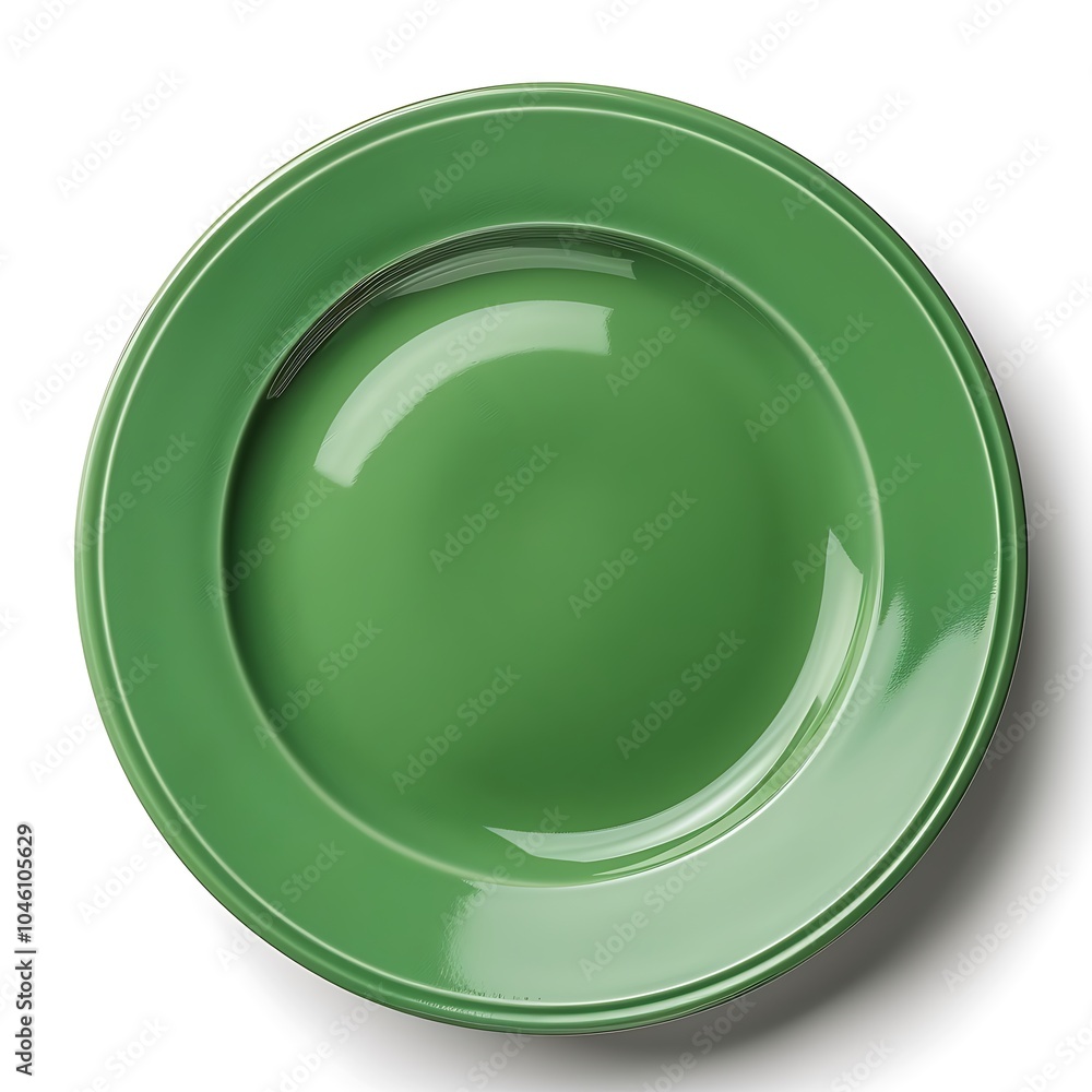 Green plate on white background Green plate on white background