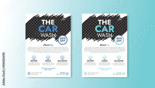 Car Wash Service Leaflet Flyer Template Design 4