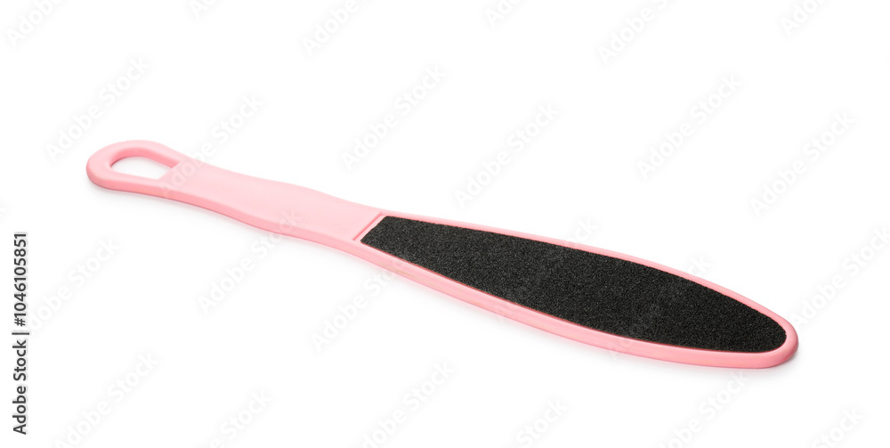 Pink foot file on white background. Pedicure tool Pink foot file on white background. Pedicure tool