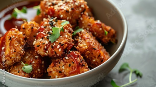 Sesame Chicken with Sweet Chili Sauce photo