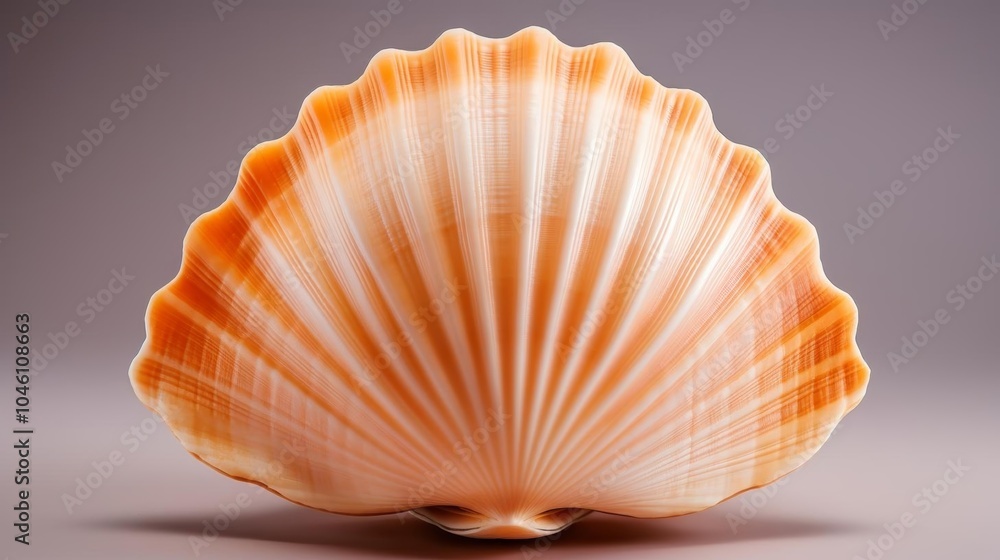 A large orange shell with a white center A large orange shell with a white center