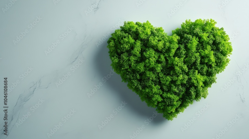 Φωτογραφία Heart-shaped foliage arrangement on a light background, symbolizing nature and love