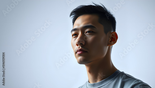 calm young man isolated with white highlights, png