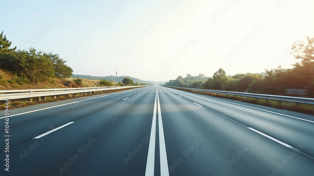 Blurred cars driving on highway, reference road for collages and designs, realistic traffic scene Blurred cars driving on highway, reference road for collages and designs, realistic traffic scene