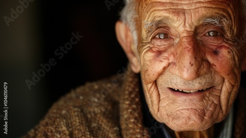 The Joyful Gaze of an Elderly Man